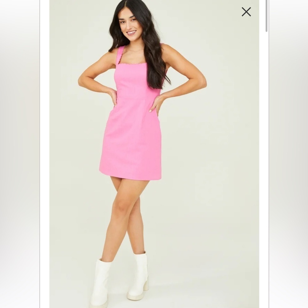 New with tags altard state Skye scallop linen dress in pink